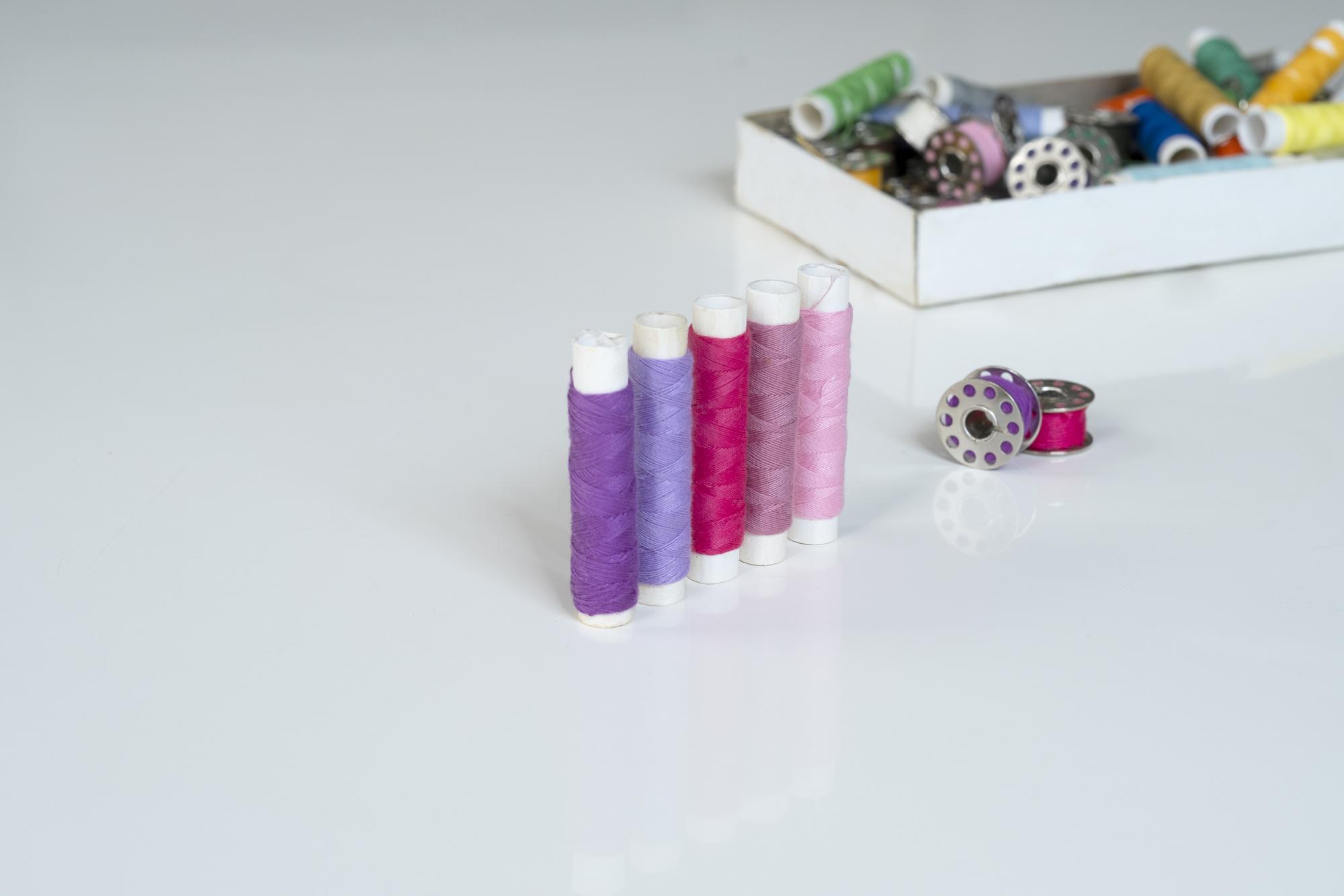 Selection of embroidery kits on table